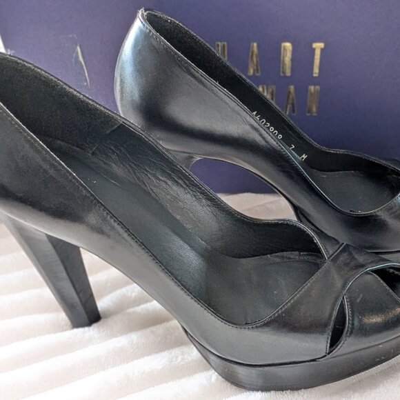 Sturt Weitzman Black Platform Pumps Size 7 - Picture 7 of 8